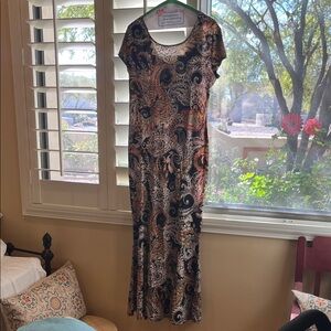 Cocomo Black and Brown Paisley Maxi Dress